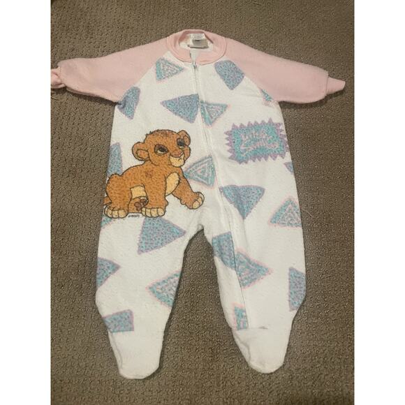 Vintage Lion King Simba 1990s Sleeper One-Piece Size 0-6 Months Zippered Vintage - Picture 1 of 7
